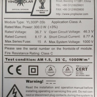 英利 310W多晶太陽能板光伏發(fā)電板家庭分布式系統(tǒng)光伏發(fā)電設(shè)備組件                英利310W多晶