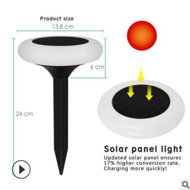 新款七彩太陽能花園地插燈圓形插地燈 方形七彩太陽能插地草坪燈