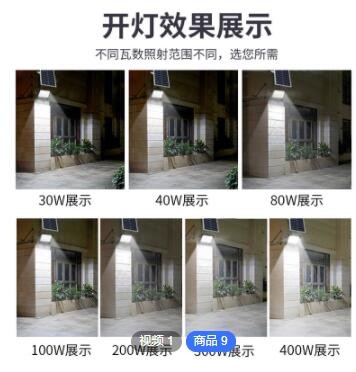 100w太陽能感應燈 惠民戶外庭院燈 solar light家用太陽能投光燈