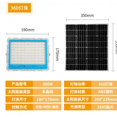 太陽能戶外IP66級防水照明led路燈 可旋轉(zhuǎn)支架遠(yuǎn)程遙控家用庭院燈